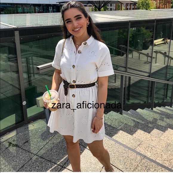 Zara | Dresses | Zara Unbelted Embroidered Dress In Ivory 88103 | Poshmark